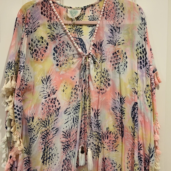 Cover up caftan in adorable block print style - Picture 4 of 9